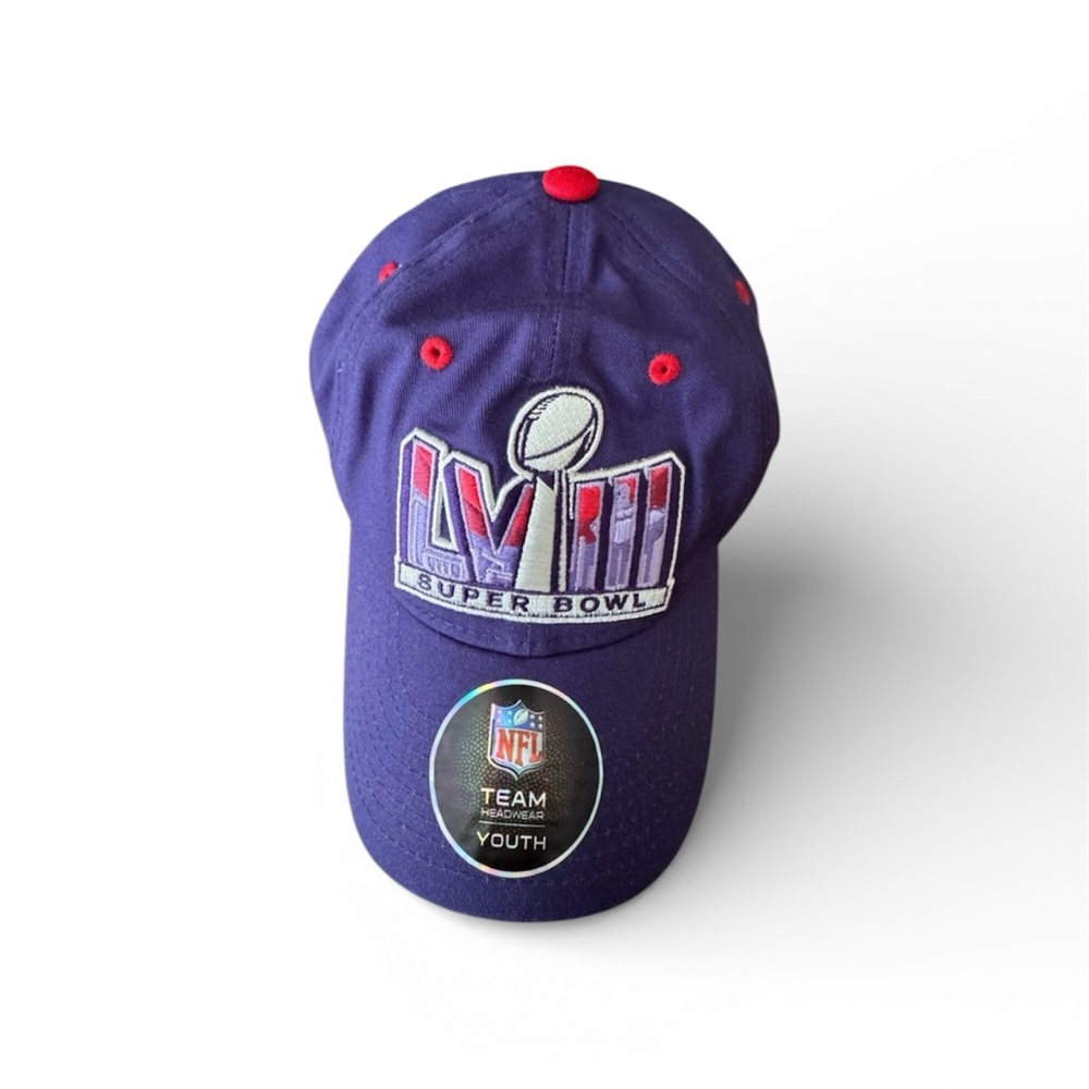 Youth Super Bowl LVIII Purple Adjustable Slouch Hat